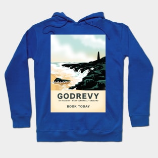 Godrevy St Ives Bay cornwall travel poster. Hoodie